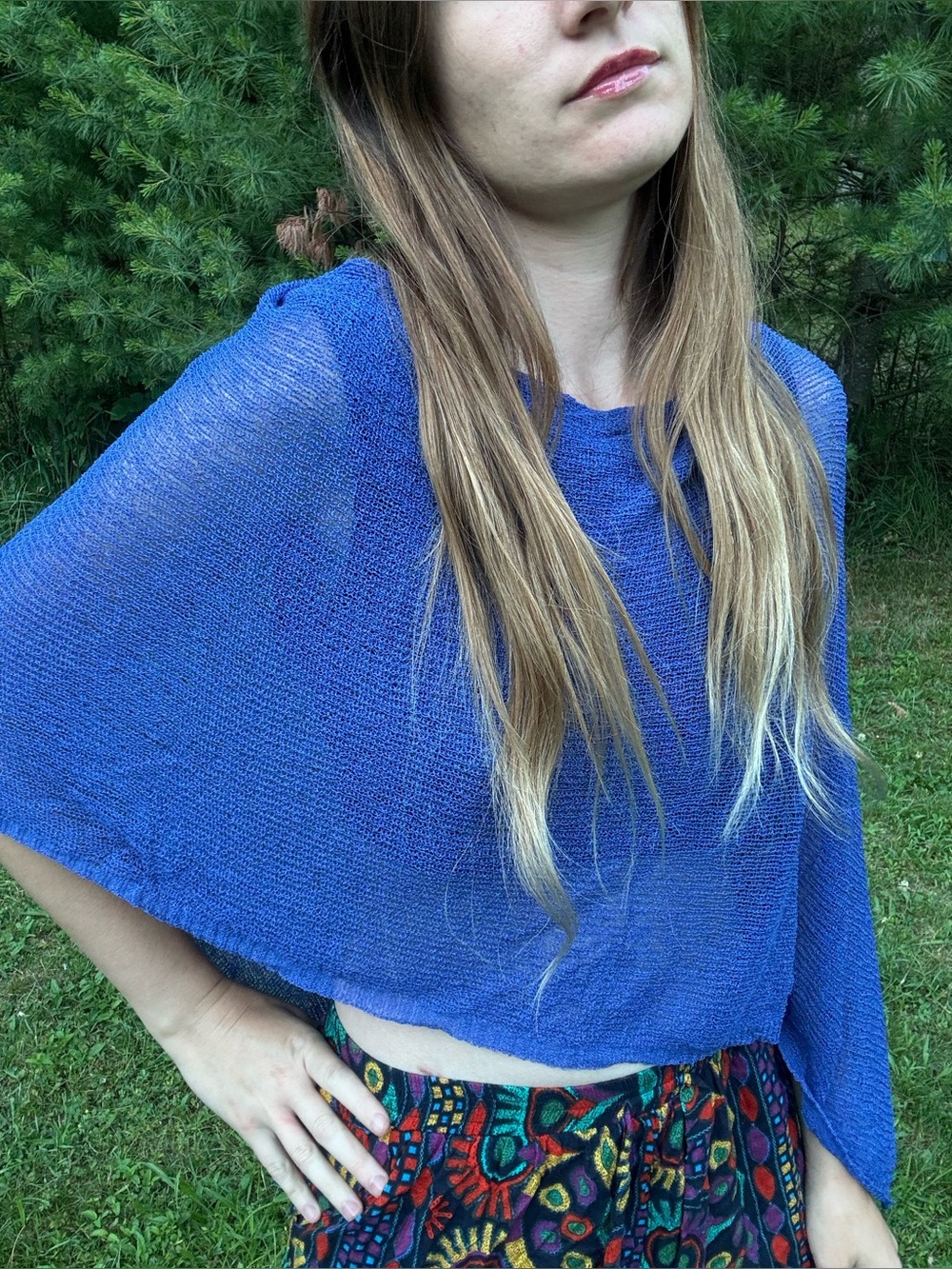 Knit Poncho Summer Wear